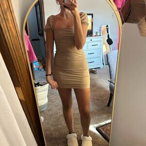 Princess Polly Women's Tan and Gold Dress